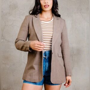 NEW Able Heather Linen Blazer in Driftwood, size S